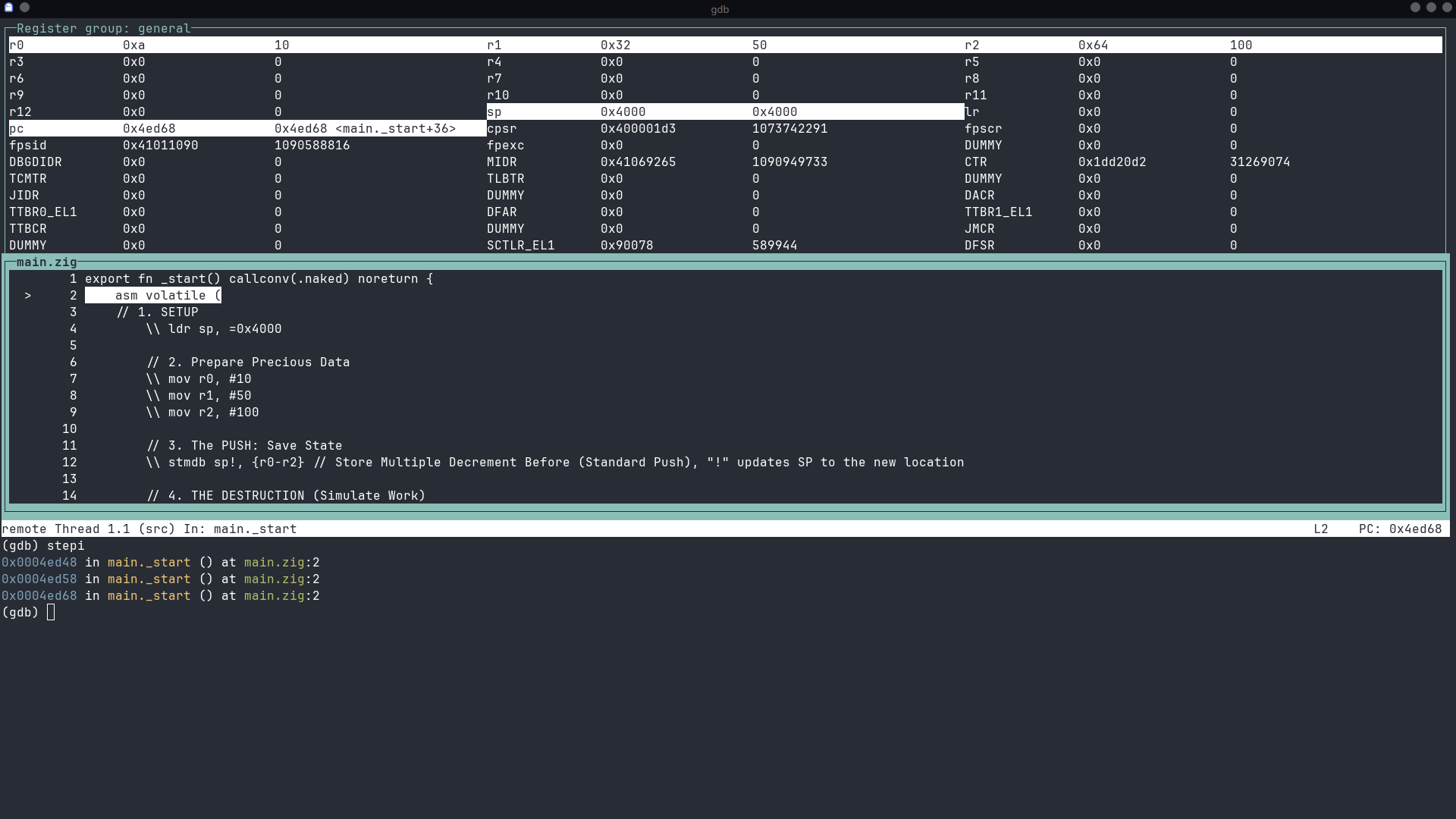 Registers after ldmia (restored)